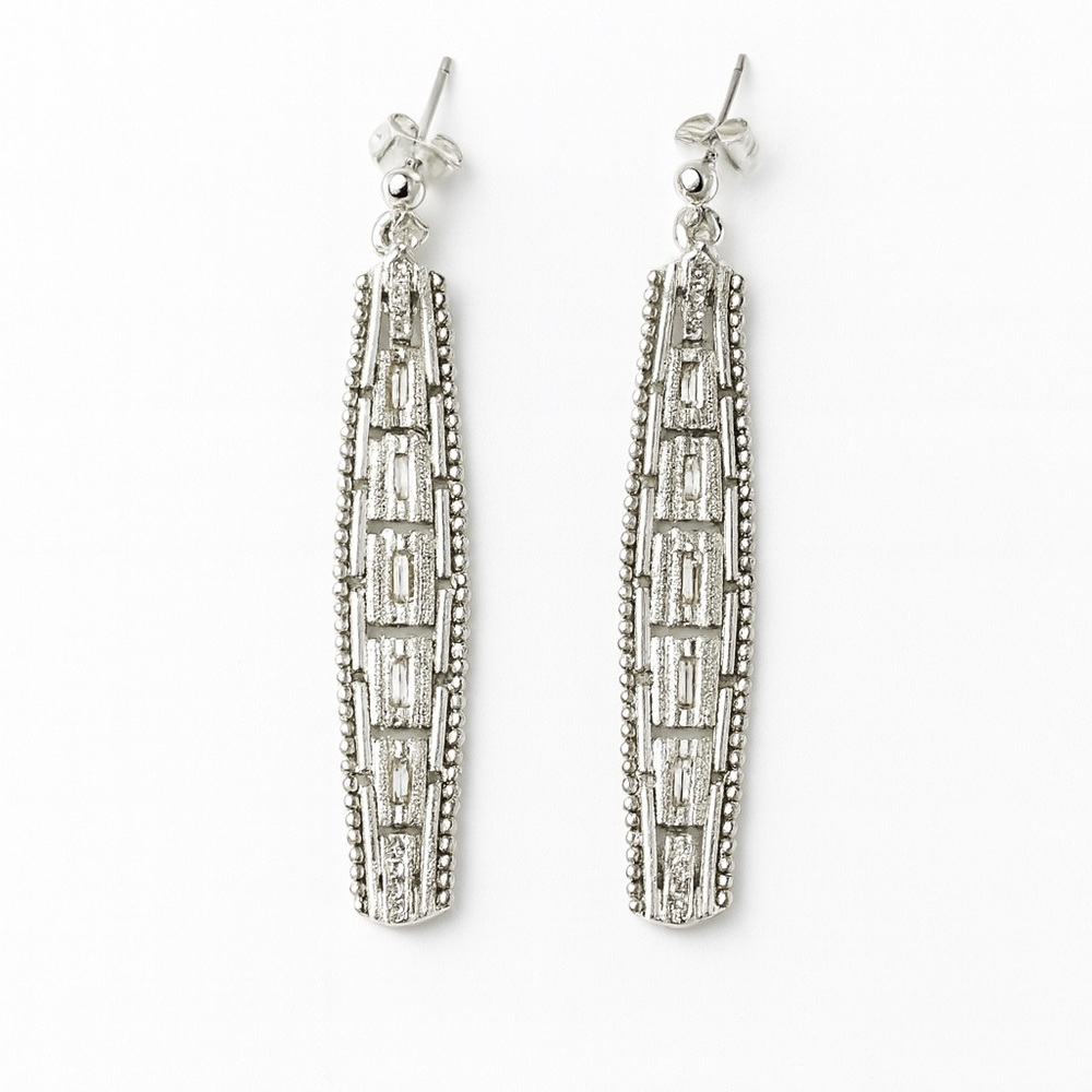 Vintage 925 Sterling Silver Earrings with unique design
